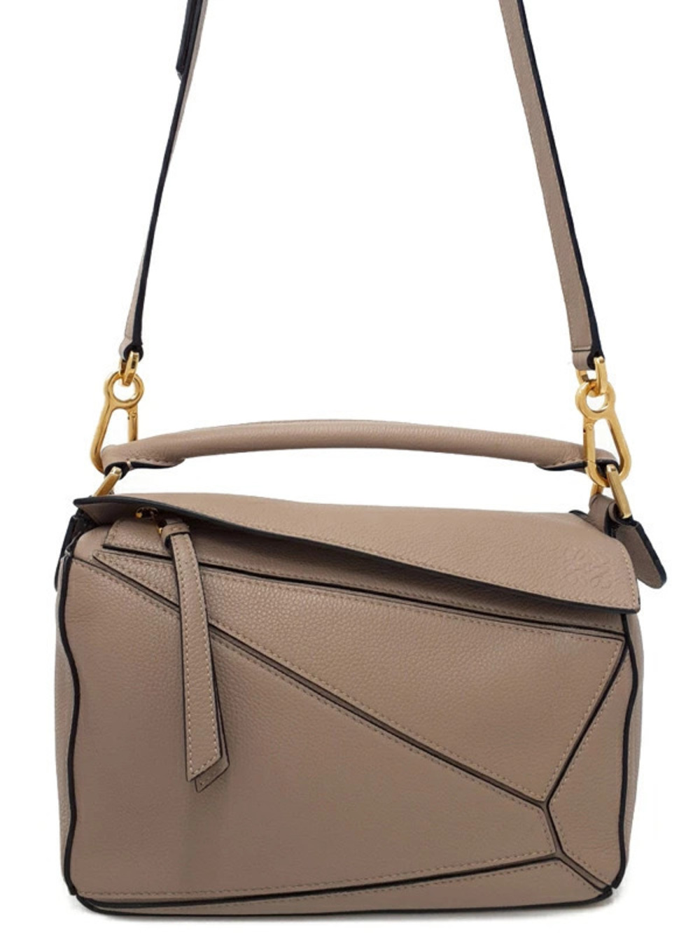Loewe taupe over stitched leather Puzzle Edge bag geometric Brown